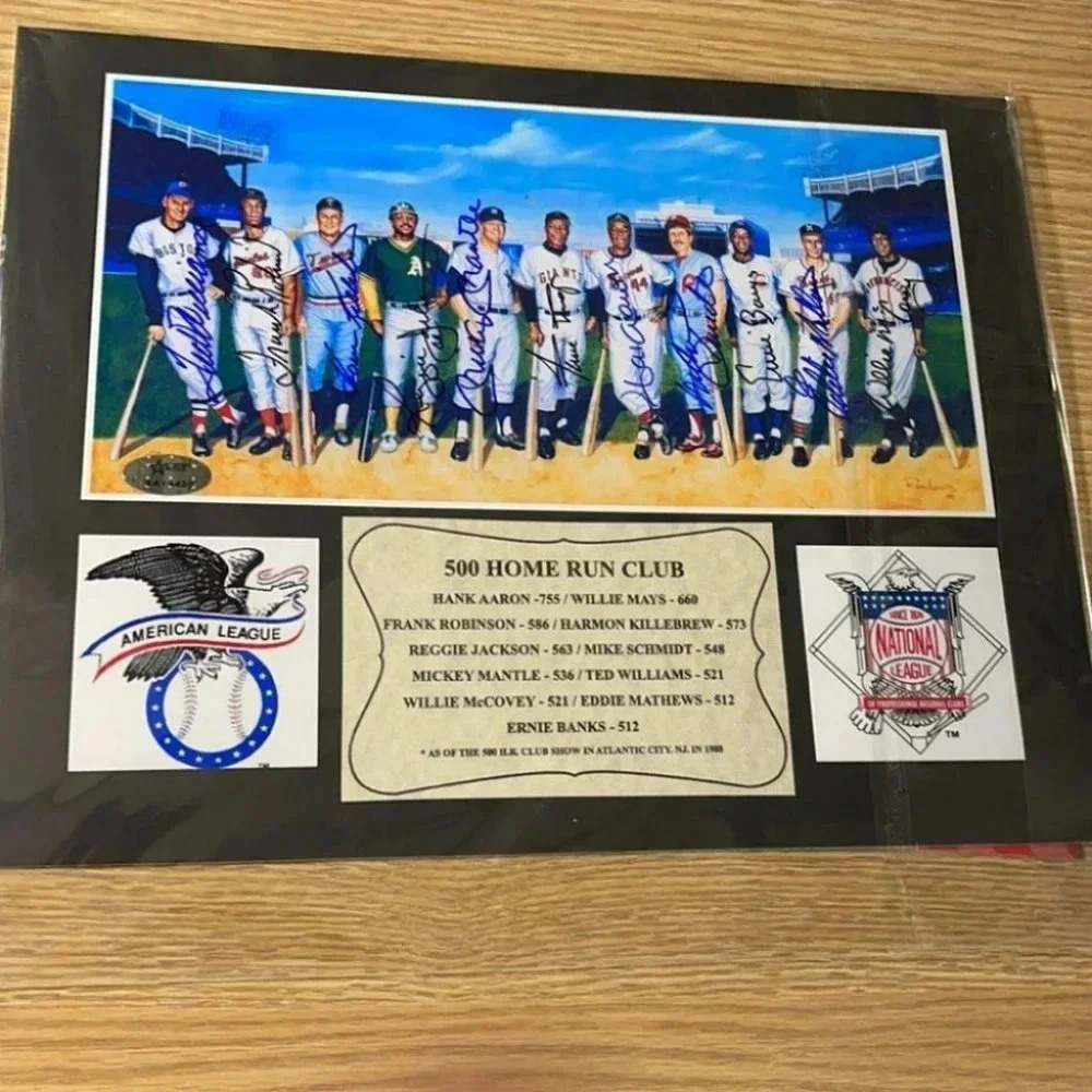 Signed 500 Home Run Club - Matted & Framed